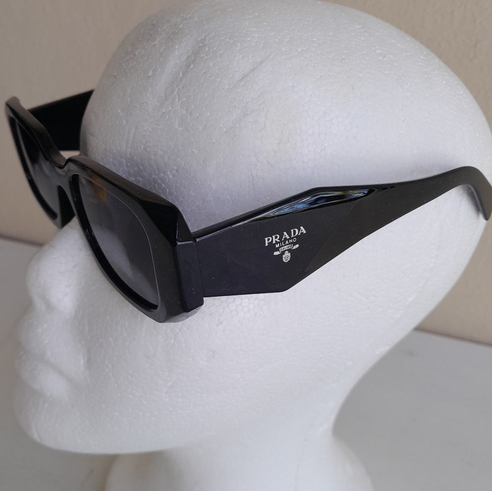 Prada Runway Rectangular Sunglasses in Black - Picture 3 of 13